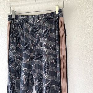 Anthropologie Hei Hei Lourinha Leaf Stripe Jogger Tuxedo Pants XS